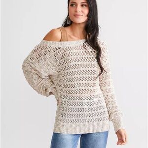 Buckle Daytrip cream taupe sand marled pointelle sweater